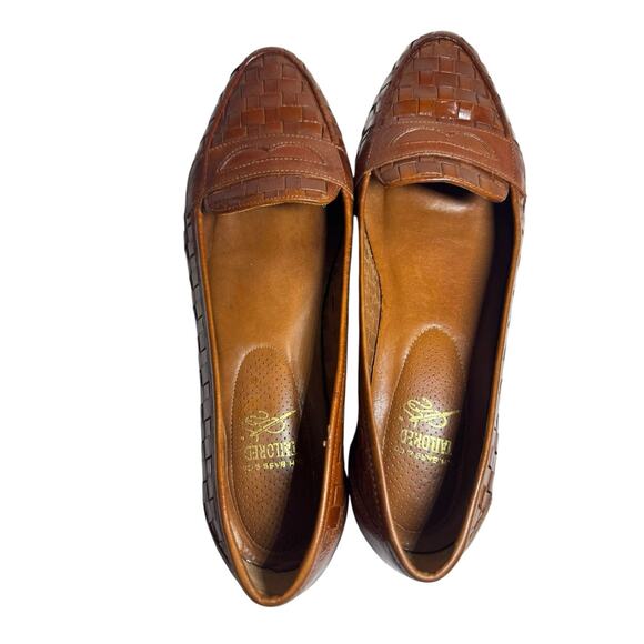 Vintage G.H. Bass Tailored Luxury Line 7 Brown Woven Leather Loafers Hand Sewn - Picture 11 of 14
